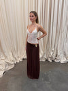 Tionia skirt with gold detail - Brown