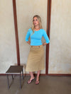 Gulla button-detail skirt – Beige