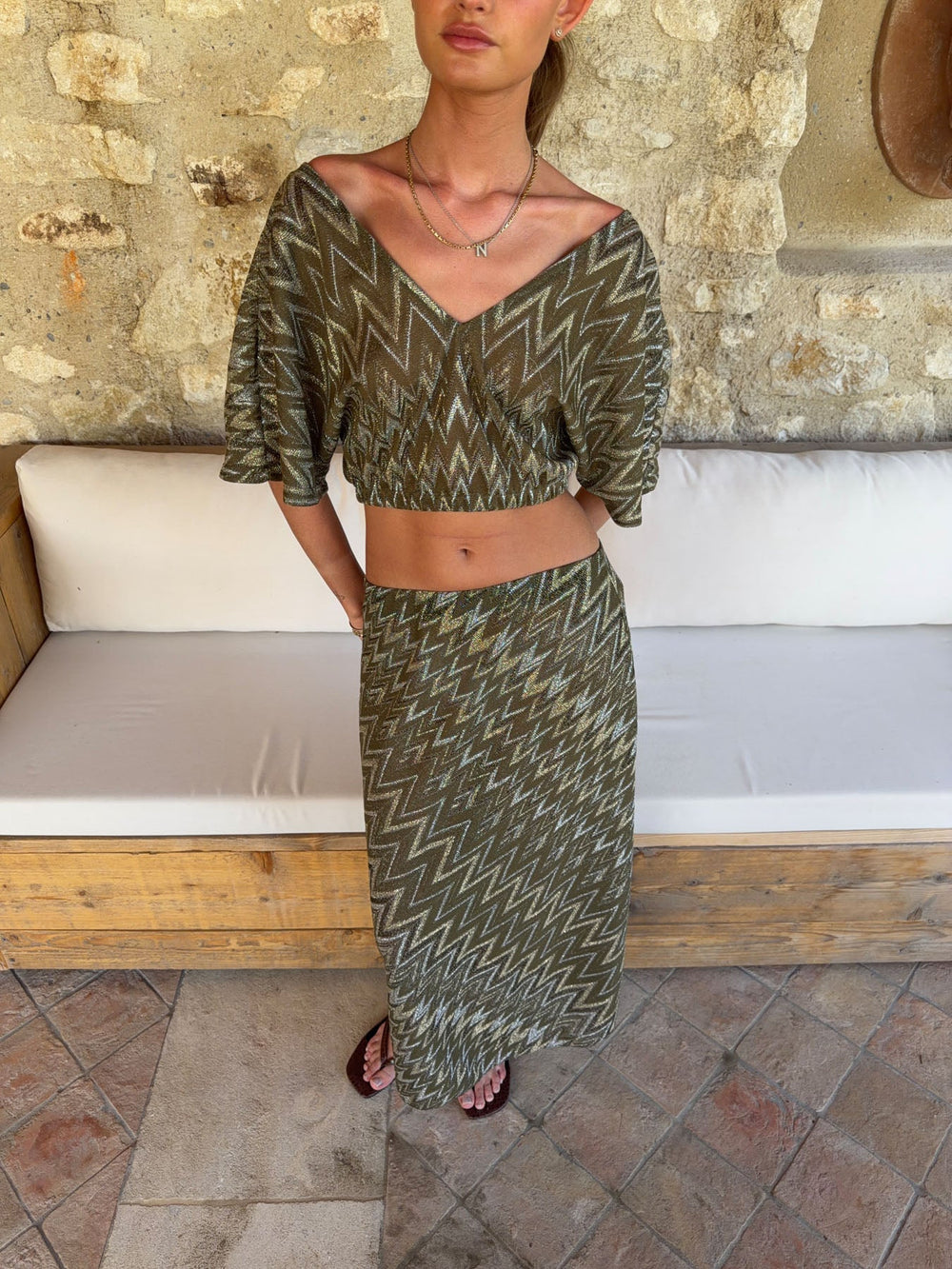 Sjola skirt with pattern – Green