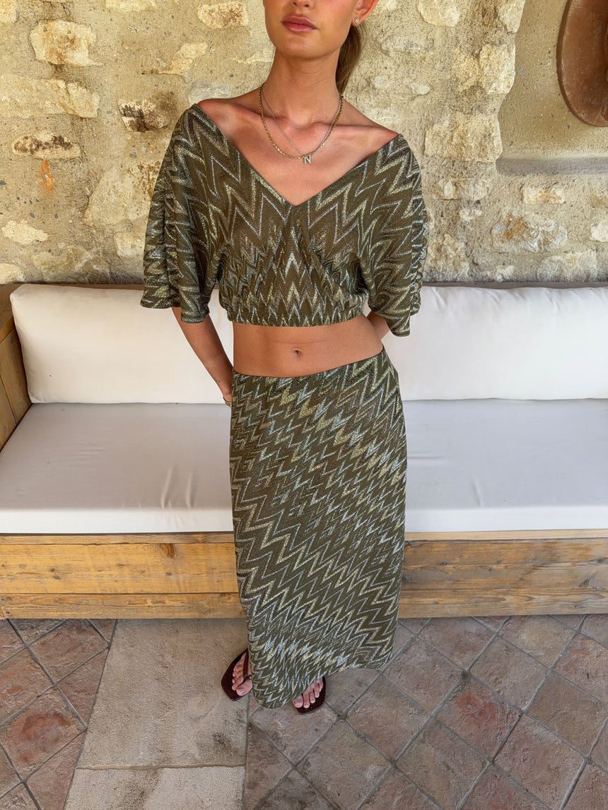 Sjola skirt with pattern – Green