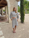 Miranda skirt with checkers - White/grey