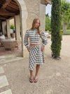 Miranda skirt with checkers - White/grey