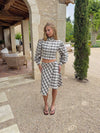 Miranda skirt with checkers - White/grey