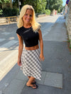 Miranda skirt with checkers - White/grey