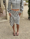 Miranda skirt with checkers - White/grey