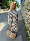 Miranda skirt with checkers - White/grey