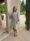 Miranda skirt with checkers - White/grey
