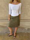 Fimana skirt with buttons - Khaki