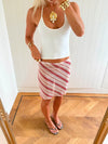 Scandivv skirt with stripes - Beige/red