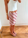 Scandivv skirt with stripes - Beige/red