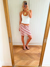 Scandivv skirt with stripes - Beige/red