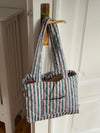 Honey tote bag with stripes - Beige/green