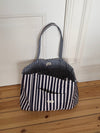 Honey tote bag with stripes - Navy/white