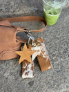 Vela cowhide keychain – Caramel
