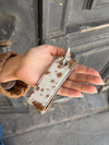 Vela cowhide keychain – Caramel
