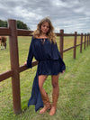 Aveline off shoulder dress - Navy