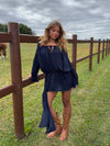 Aveline off shoulder dress - Navy