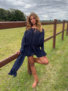 Aveline off shoulder dress - Navy