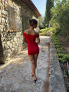 Carmana off shoulder dress – Red