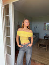 Victoire off shoulder top in mesh - Yellow