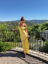Andie off shoulder satin dress - Yellow