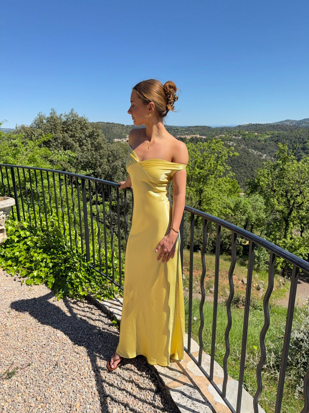Andie off shoulder satin dress Andie off shoulder satin dress