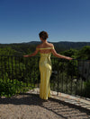 Andie off shoulder satin dress - Yellow