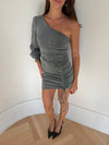 Kalina one shoulder dress - silver