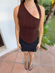 Frey one shoulder top - Brown