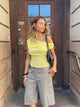 Tanua one shoulder top with smock – Yellow