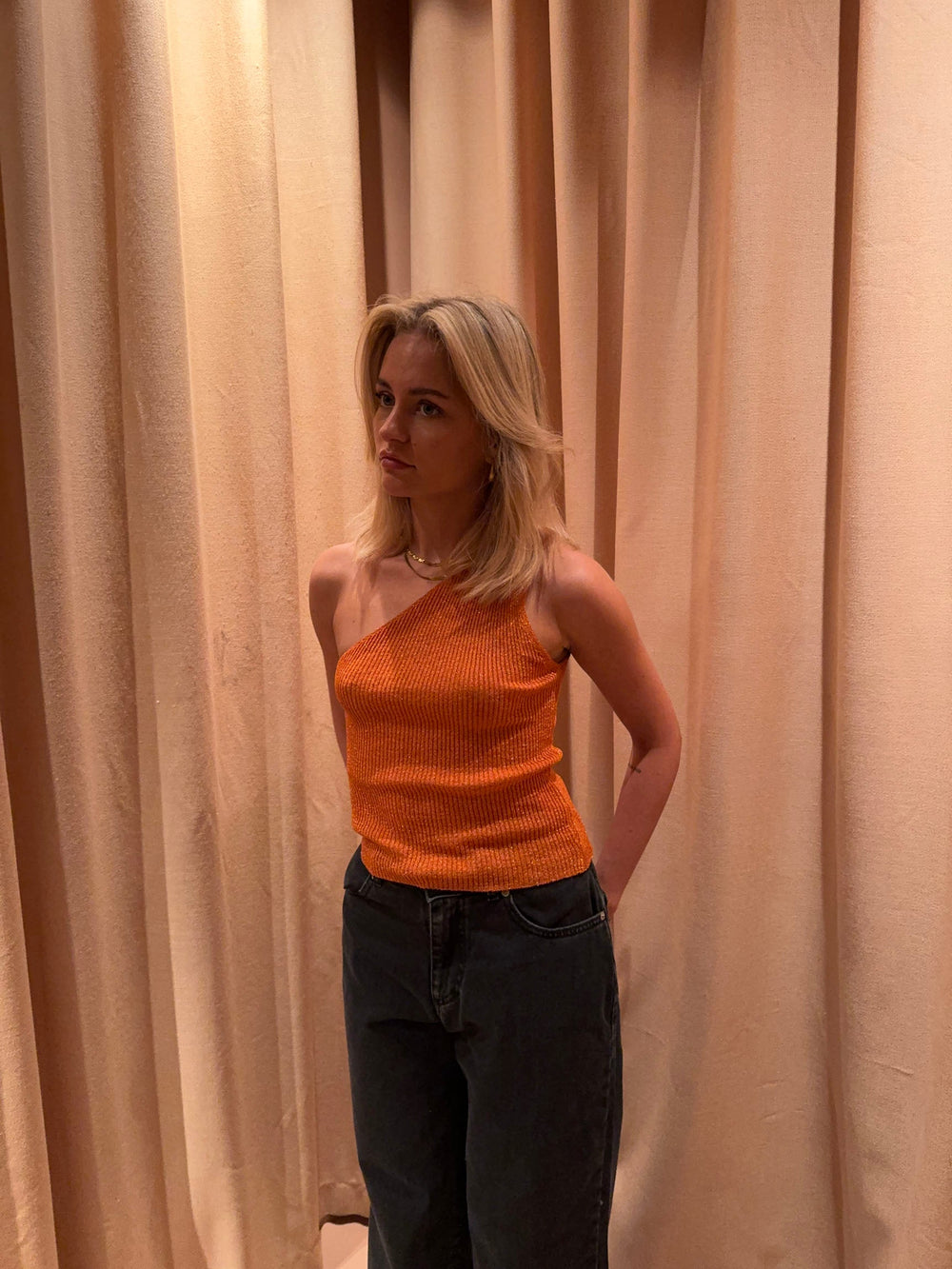 Cathie one shoulder top - Orange