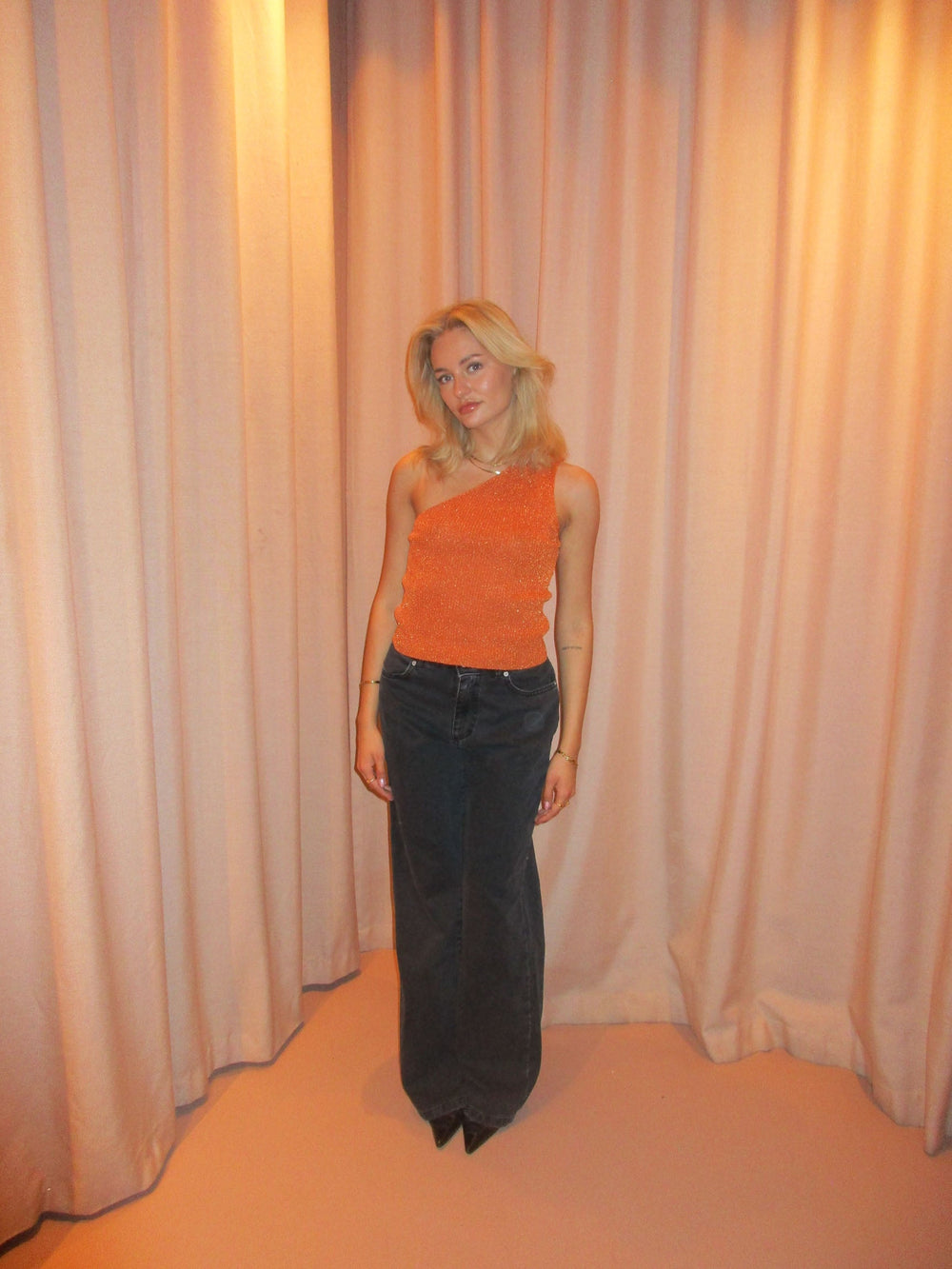 Cathie one shoulder top - Orange