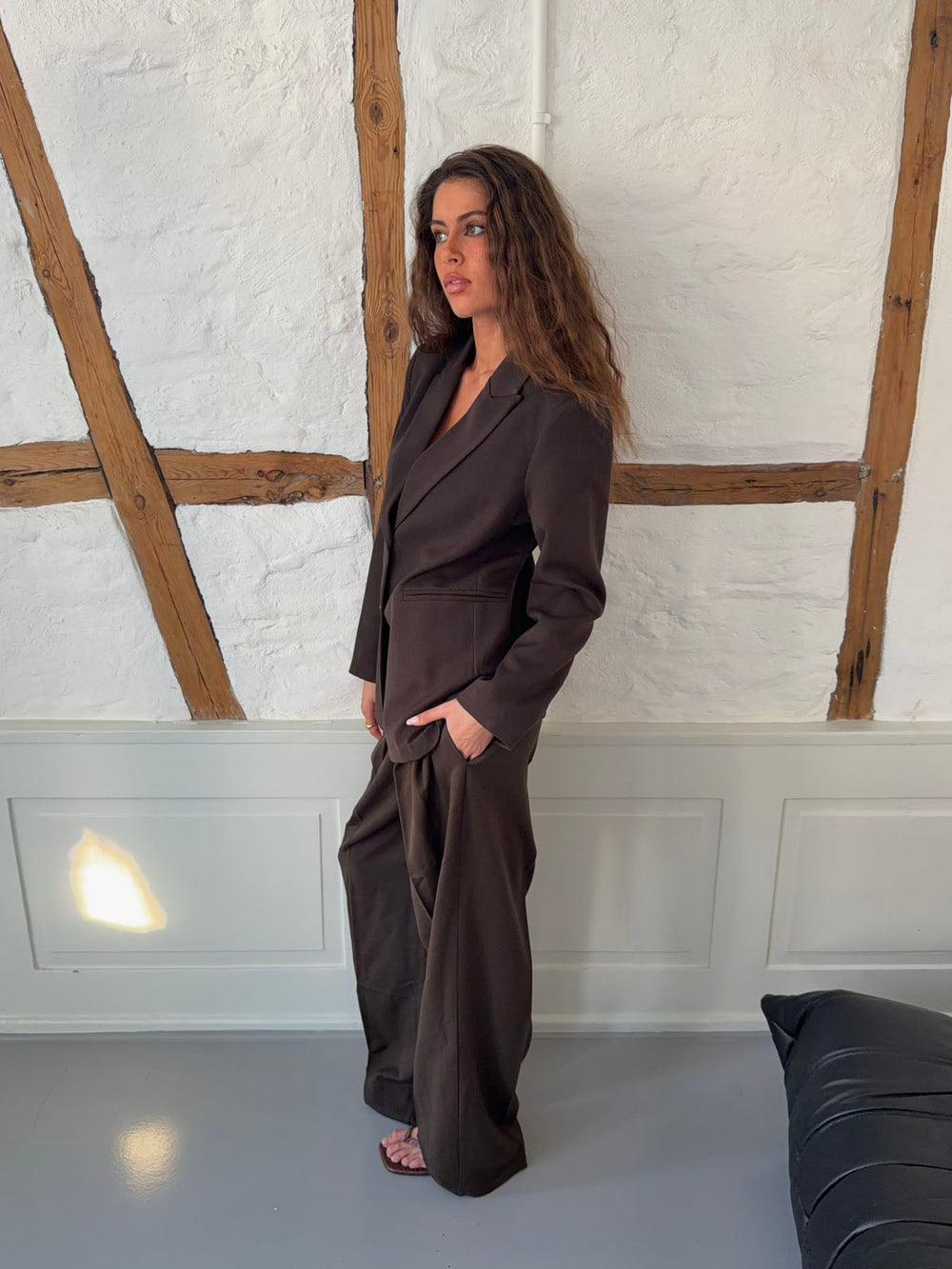 Sonija oversized blazer - Brown