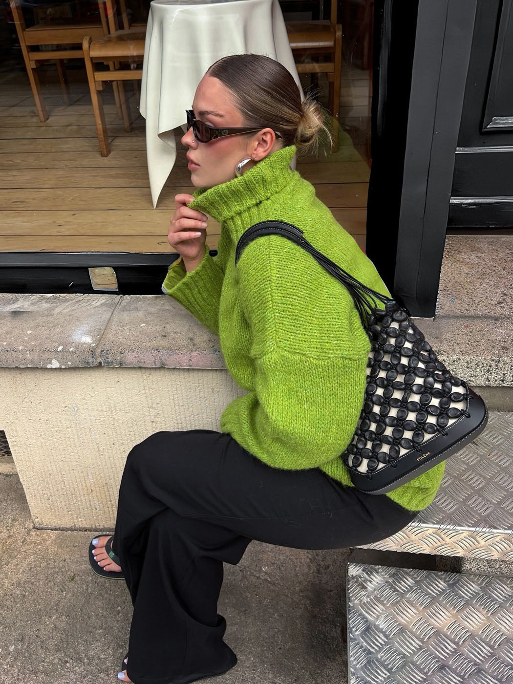 Valdamara oversized turtleneck – Lime Green – Designbysi.se