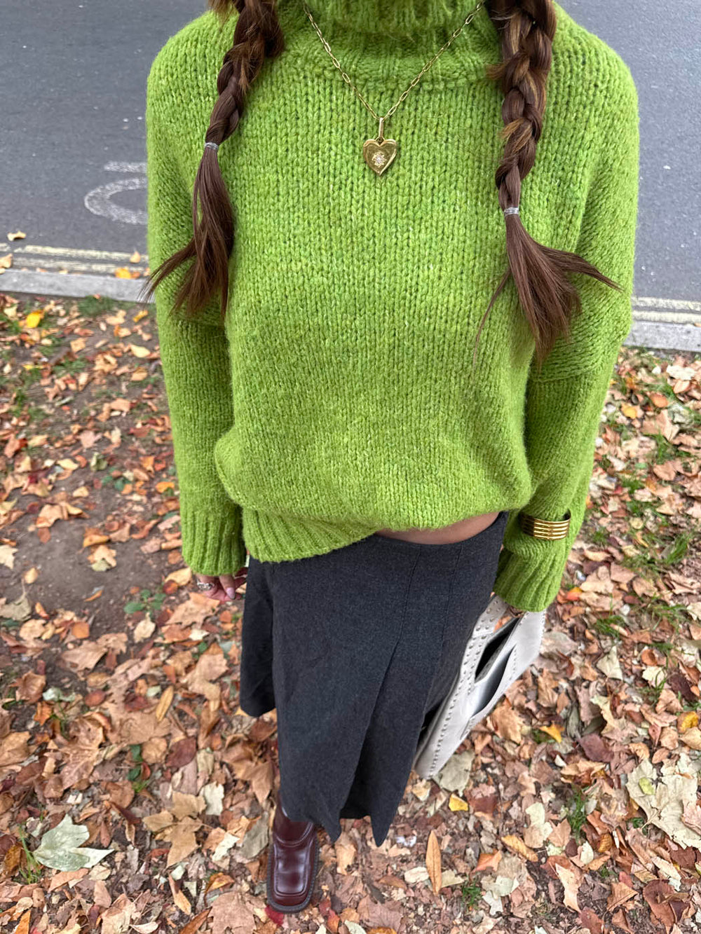 Valdamara oversized turtleneck – Lime Green