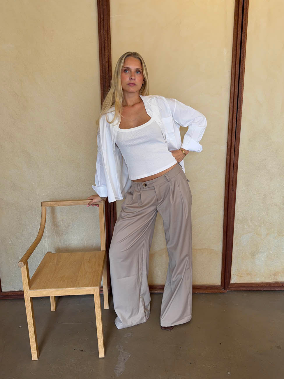 Camilla oversized suit pants - Beige