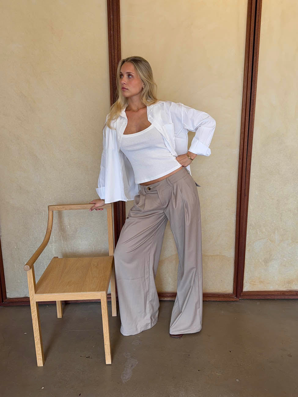Camilla oversized suit pants - Beige