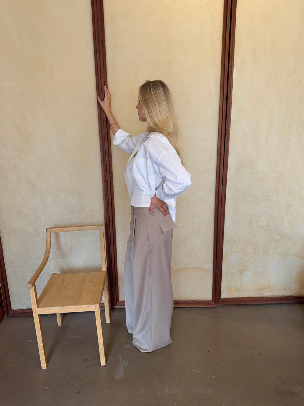 Camilla oversized suit pants - Beige