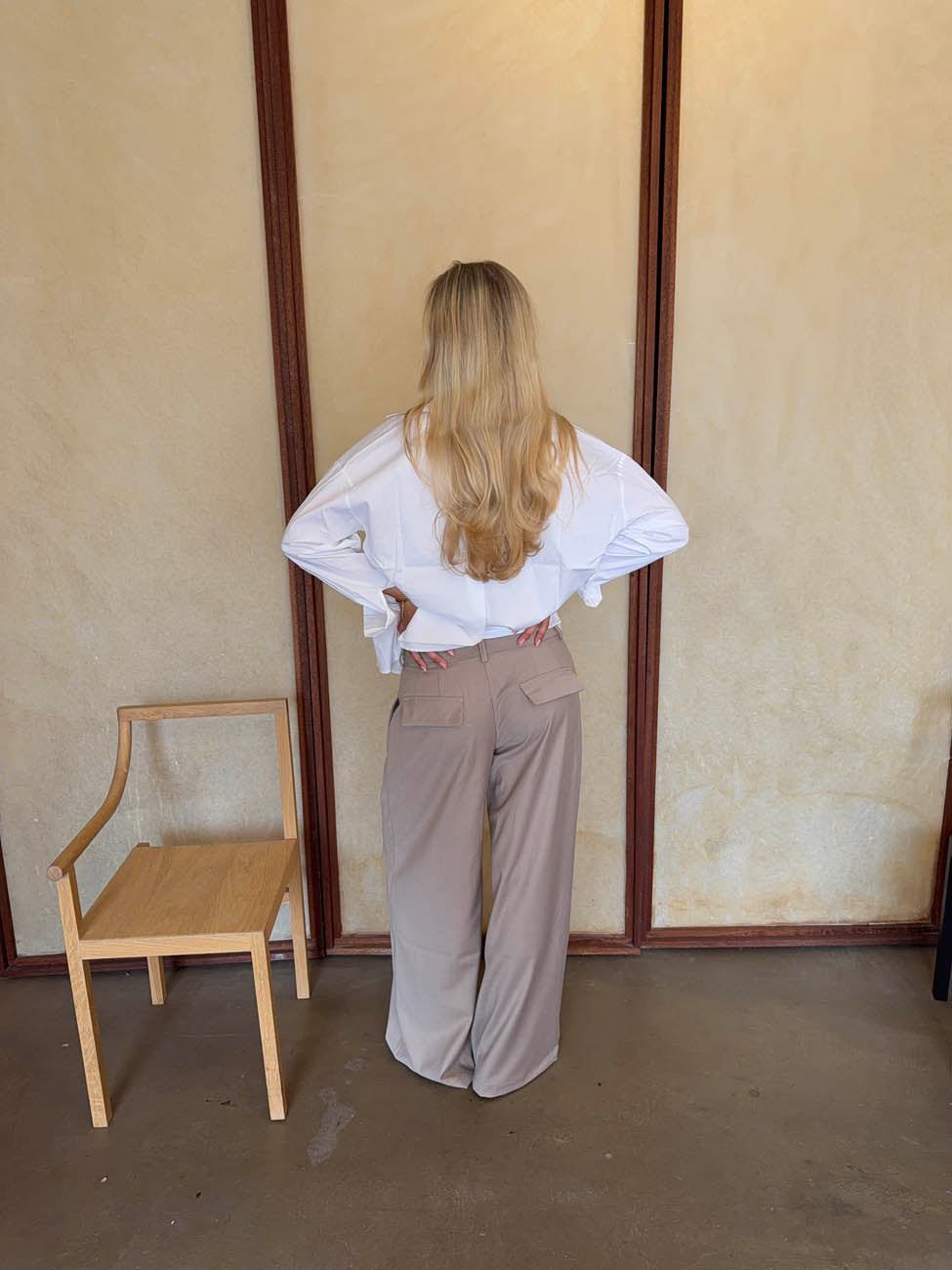 Camilla oversized suit pants - Beige
