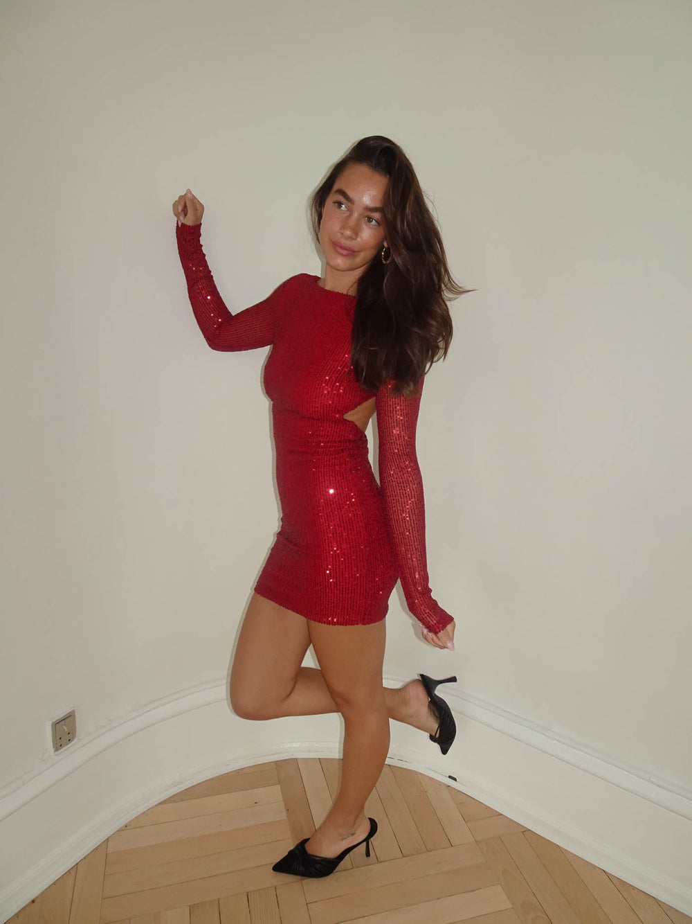 Calinda sequin dress - Red