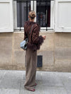 Belindina faux fur jacket - Brown