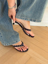 Pepita Heeled Sandal with Polka Dots - Black/White