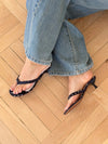 Pepita Heeled Sandal with Polka Dots - Black/White