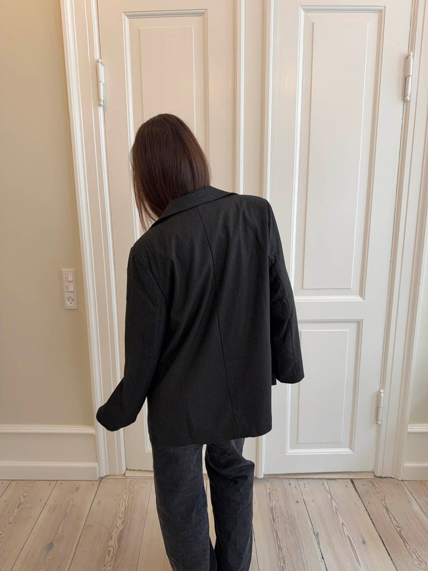 Anine pinstripe blazer/jacket - Black