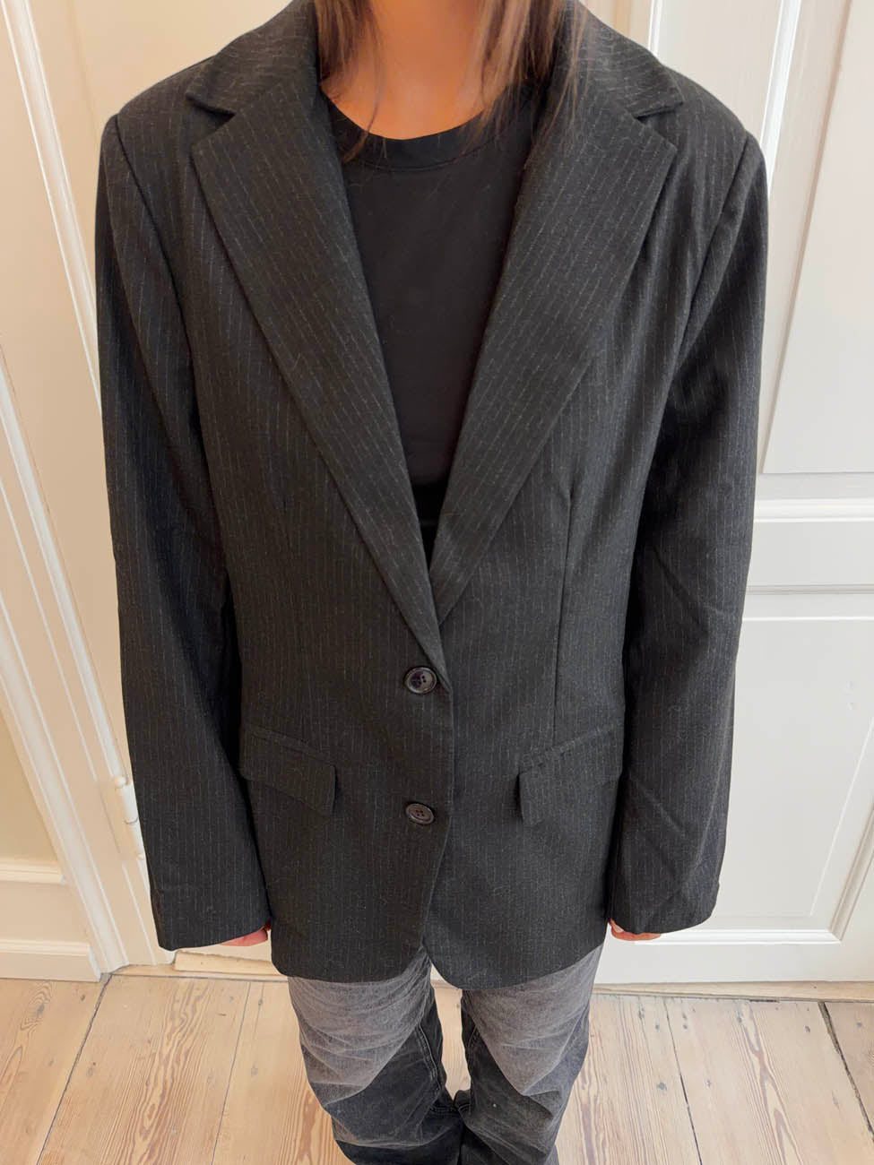 Anine pinstripe blazer/jacket - Black