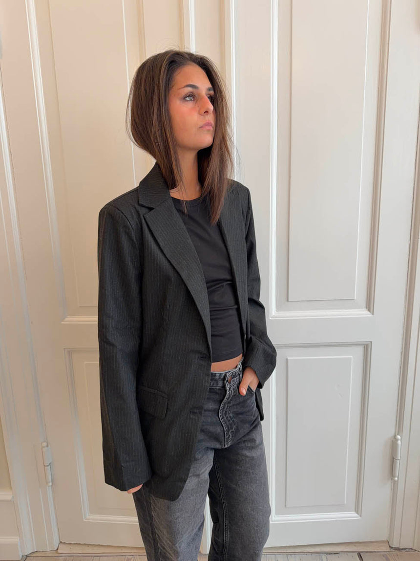 Anine pinstripe blazer/jacket - Black