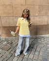 Linna polo with stripes - Yellow/white
