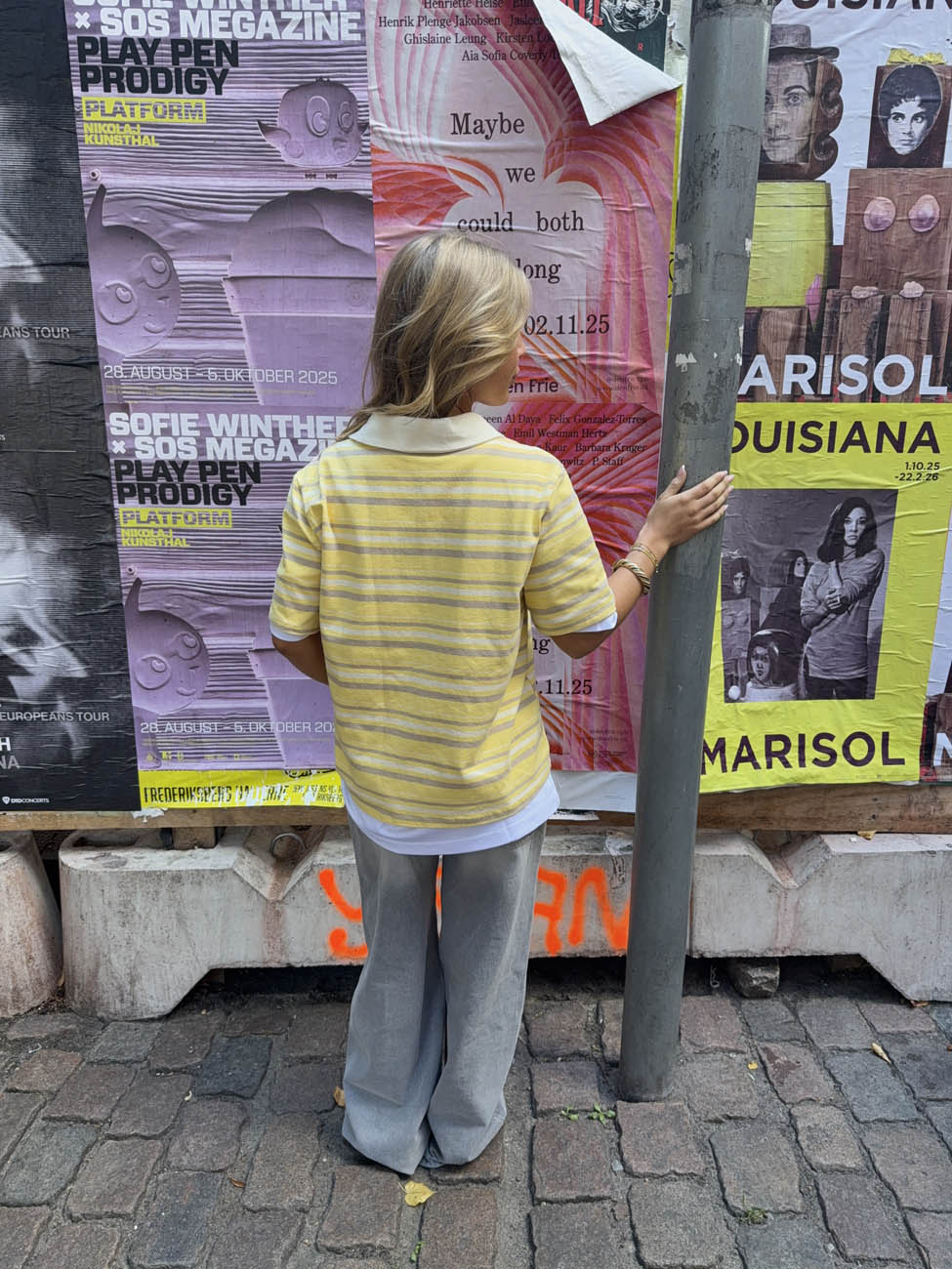 Linna polo with stripes - Yellow/white