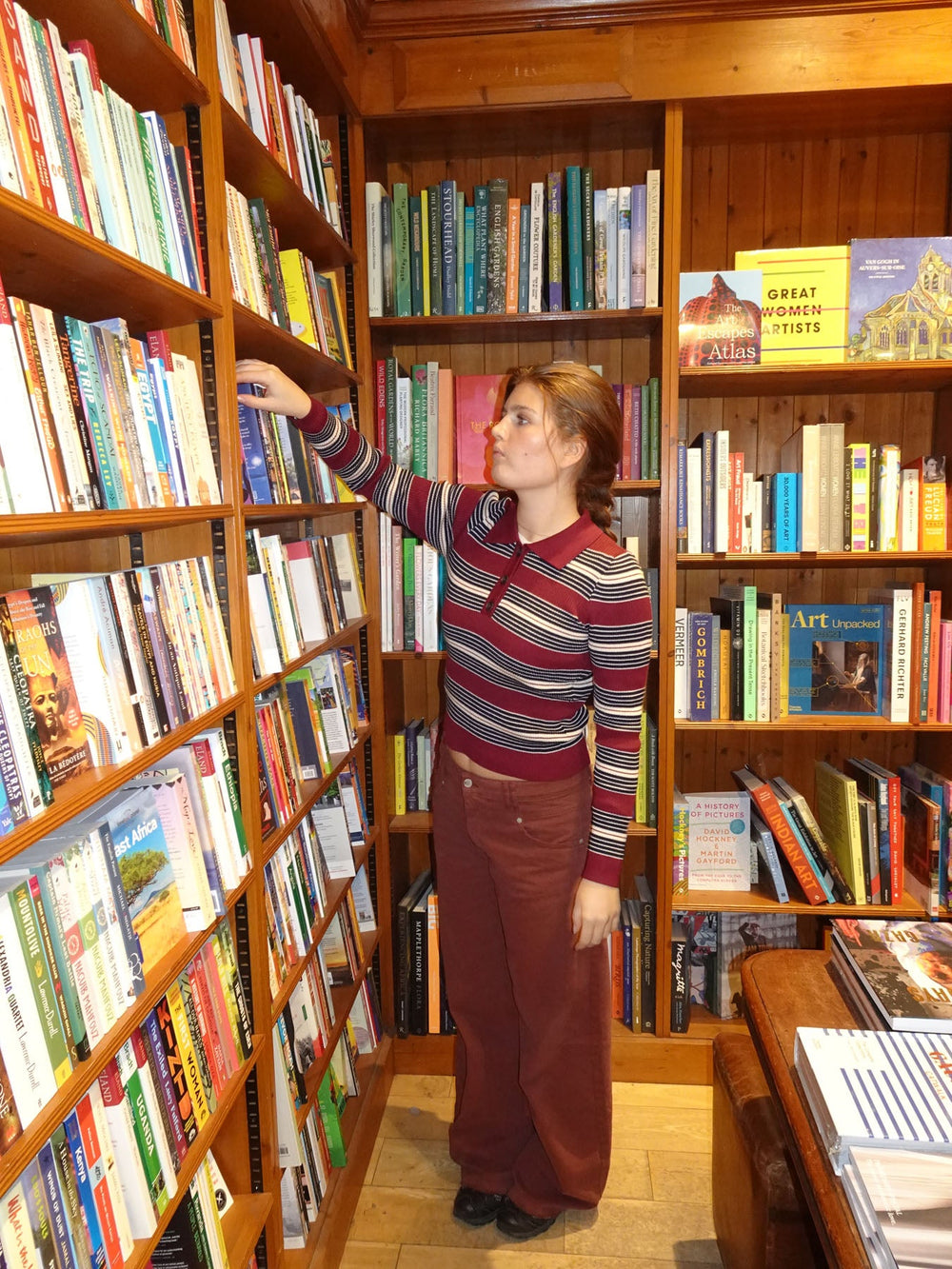 Tilina polo with stripes - Red/beige/navy