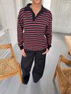 Nova polo with stripes - Red/white/black